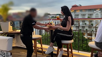 Blowjob in restaurant