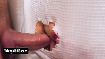 There is a hole on the bathrooms curtain There is a hole on the bathrooms curtain