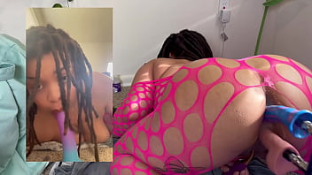 Dp fuck machine with beautiful ebony model