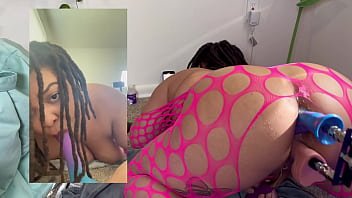 Dp fuck machine with beautiful ebony model