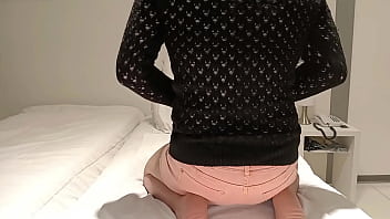 Pegging my girlfriend fucks my ass anal dressed as a woman with her big double headed dildo