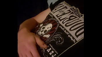 Stroking that hard cock