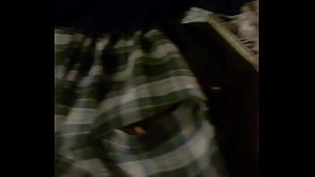 Stroking that hard cock