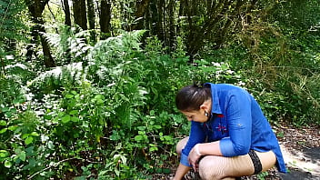 Looking for condoms in the woods