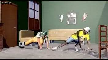 Chaves safado dançando funk com véio brocha enquanto eles escutam música foda do player tauz