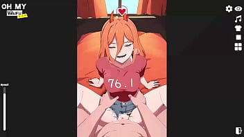 Moaning makima and power cowgirl and missionary sex pov with creampie squirting