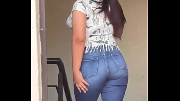 Chubby girl in jeans