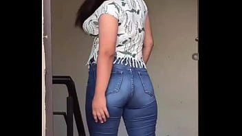 Chubby girl in jeans