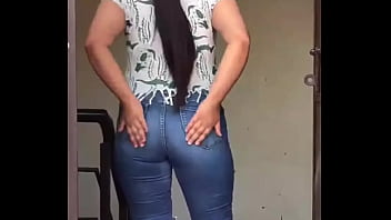 Chubby girl in jeans