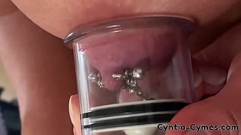 Pierced nipples strong sucking by strong plump