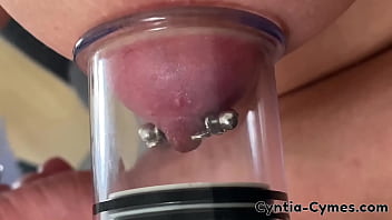 Pierced nipples strong sucking by strong plump