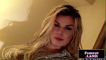 Masturbating Tgirl Jerking Cock Until Cumshot thumbnail