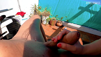 Handjob to my stepdad with his lover present belle amore taking cum april big ass