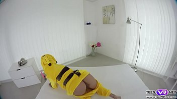 Vr nicole love masturbates in a pikachu outfit