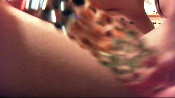 Young italian girl has crazy orgasms with glass dildo