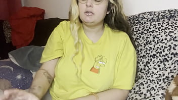 Massage of the swollen belly burping the couch