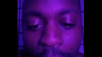 Purple lights while naked 6