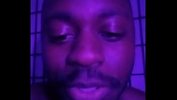 Purple lights while naked 6