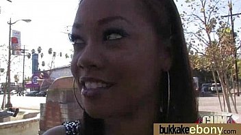 First time ebony with a group of white dicks 11