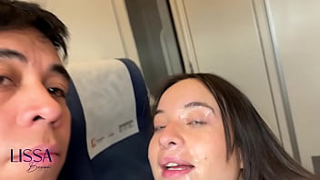 Dirty couple piss and cum a train and kiss with cum on face and suck nose with walk and piss on wet pants