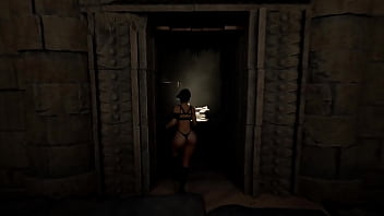 An ancient statue awakens and destroys lara's pussy by filling it with sperm hentai game 3d