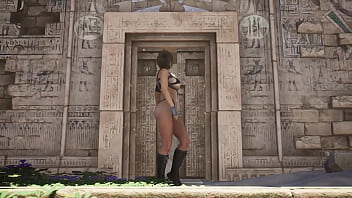An ancient statue awakens and destroys lara's pussy by filling it with sperm hentai game 3d