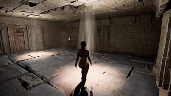 An ancient statue awakens and destroys lara's pussy by filling it with sperm hentai game 3d