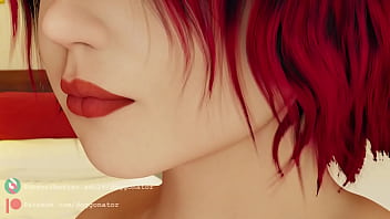 Redhead swallows tiny woman