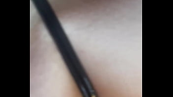 Slut dripping red and cumming with toy