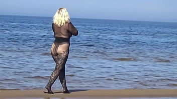 Black style flashing on the beach
