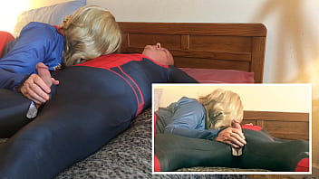 Mature dc marvel cosplay supergirl gives spiderman a blowjob