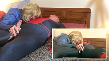 Mature dc marvel cosplay supergirl gives spiderman a blowjob