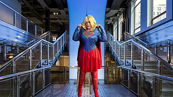 Mature dc marvel cosplay supergirl gives spiderman a blowjob