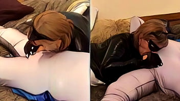 Cartoon mature batgirl pleasures batman with her mouth