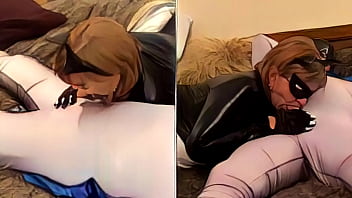 Cartoon mature batgirl pleasures batman with her mouth