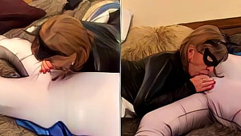 Cartoon mature batgirl pleasures batman with her mouth