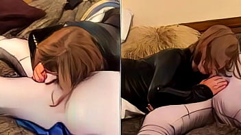 Cartoon mature batgirl pleasures batman with her mouth