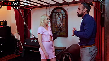 Madison summers begs stepdad to tie her up in his sex dungeon