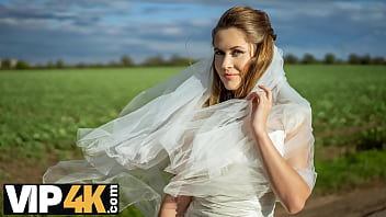 Bride4k 3some with sexy bride with nice tits in the car
