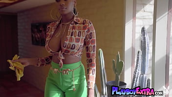 Huge tits naked black beauty nyla debuting on playboy
