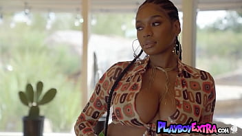 Huge tits naked black beauty nyla debuting on playboy