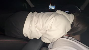 Picked up a whore and fucked her mouth in the car