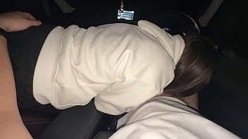 Picked up a whore and fucked her mouth in the car