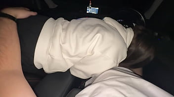 Picked up a whore and fucked her mouth in the car