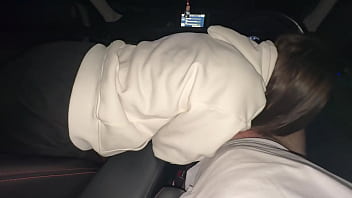 Picked up a whore and fucked her mouth in the car