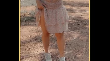 Milf Shows Her Shaved Pussy In Public thumbnail