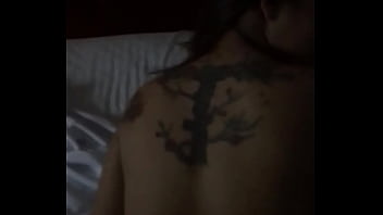 Pov in a dark motel room with filipina petit screamer