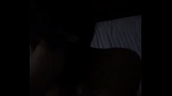 Pov in a dark motel room with filipina petit screamer