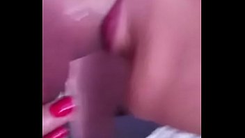 Slut sucking on my hung shaved cock