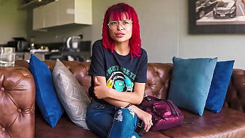 Petite redhead latina teen stretched by big cock in fake job interview